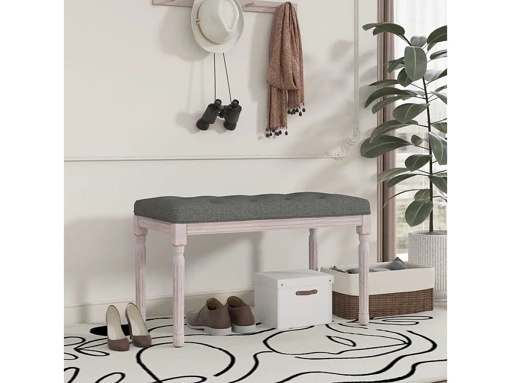 Bank Donkergrijs 80x40x49 cm Stof