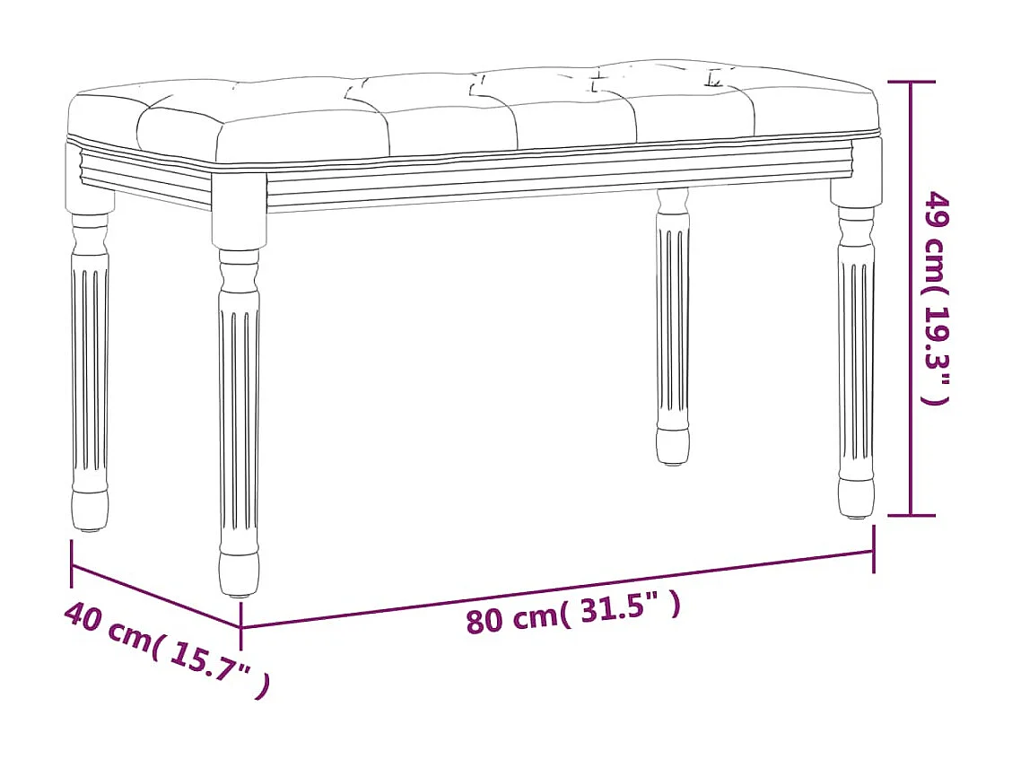 Bank Donkergrijs 80x40x49 cm Stof