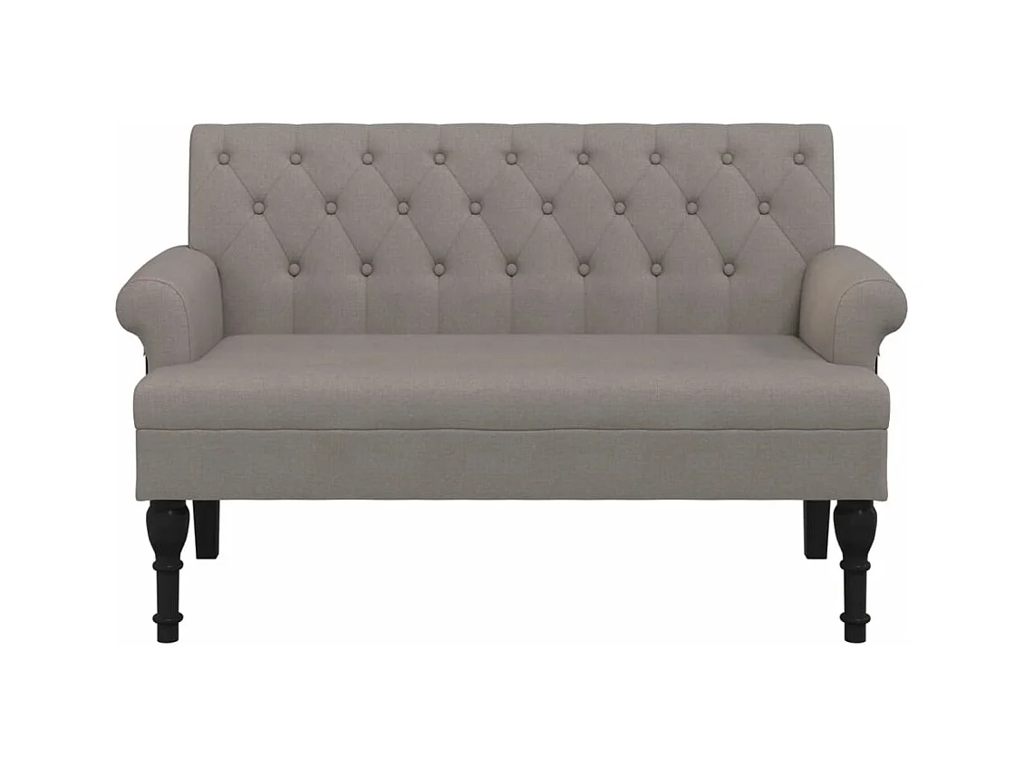 Banc avec dossier taupe 120x62x75,5 cm tissu
