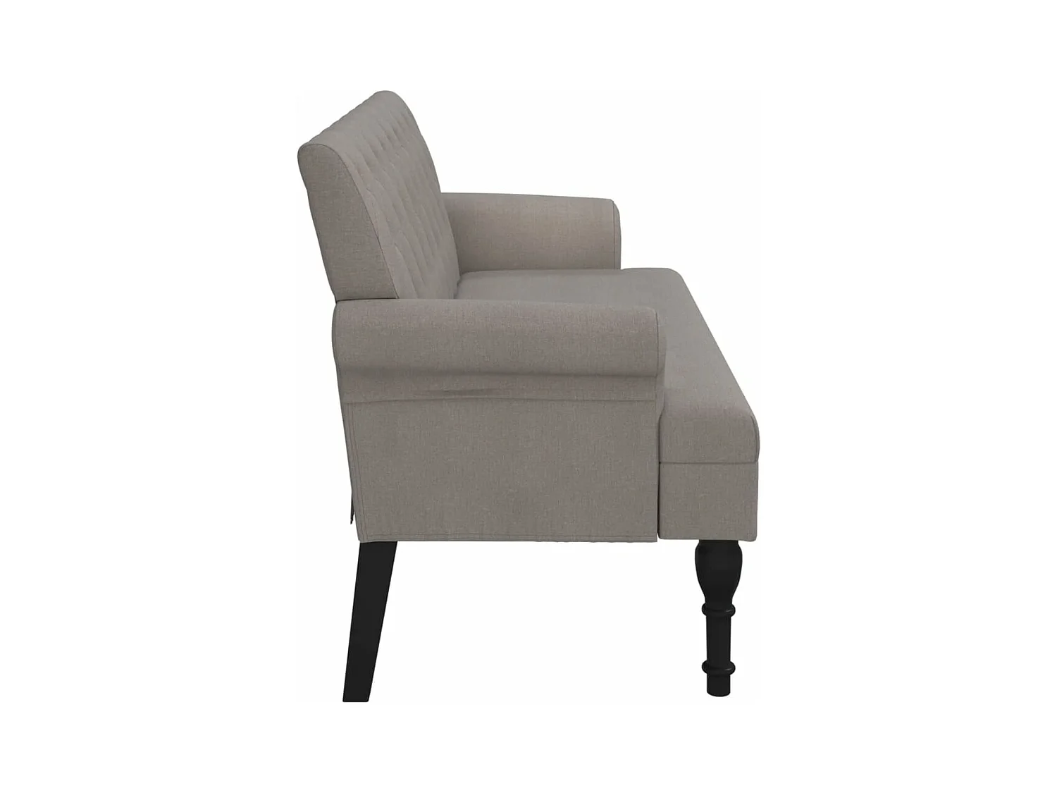 Banc avec dossier taupe 120x62x75,5 cm tissu