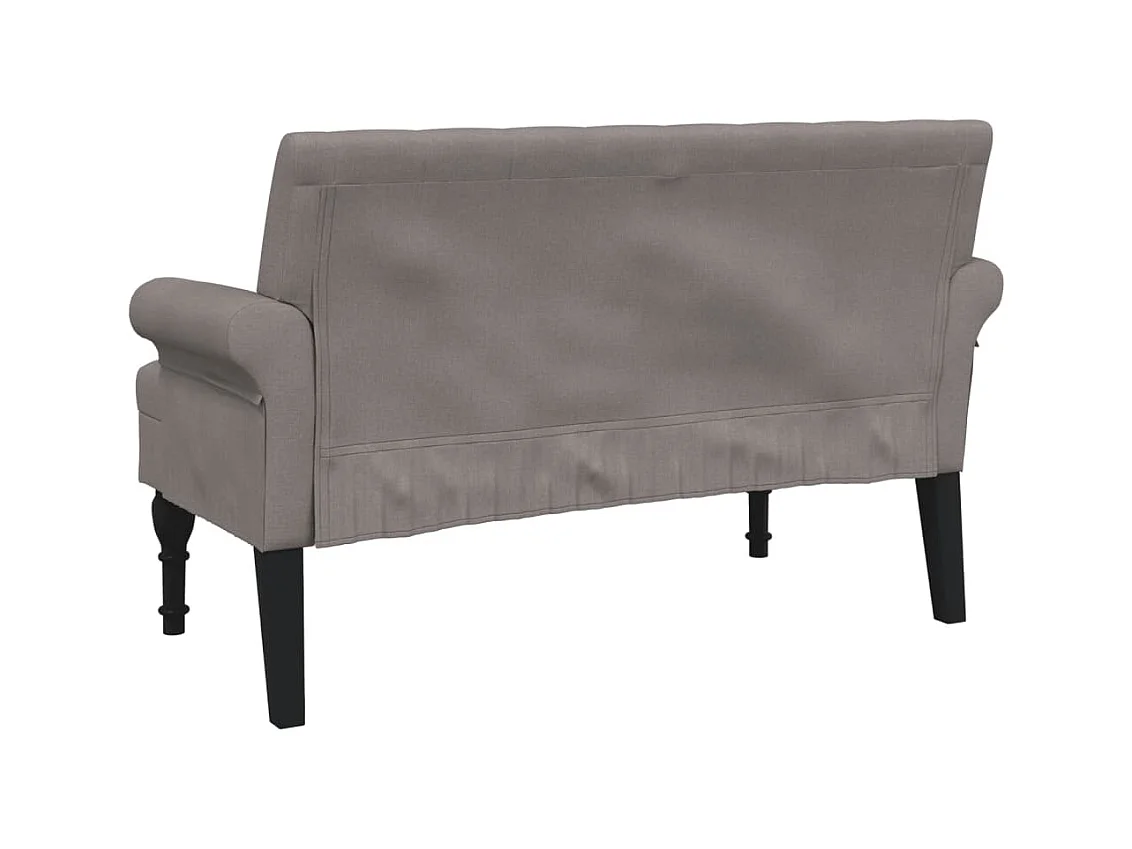 Banc avec dossier taupe 120x62x75,5 cm tissu