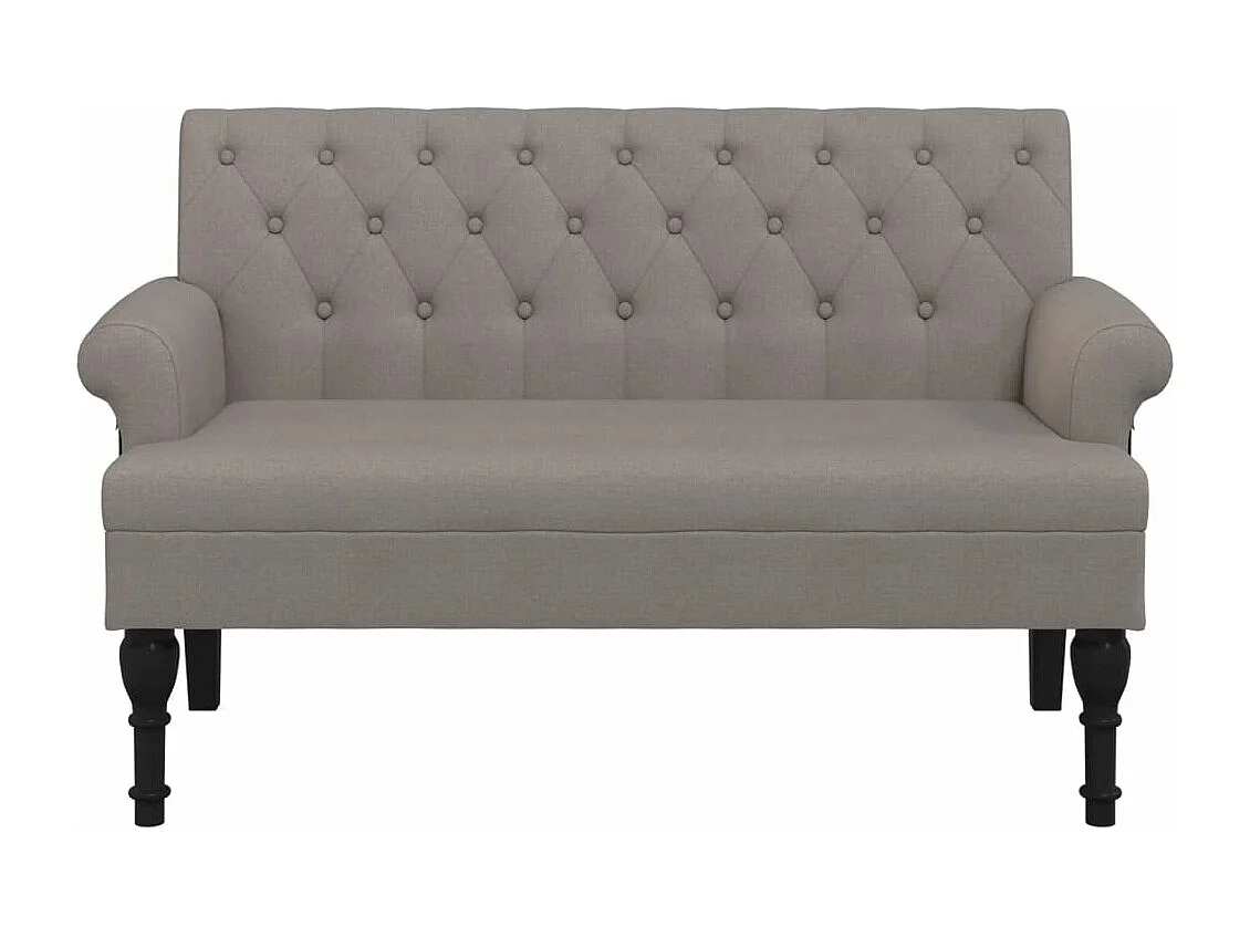 Panca con schienale tessuto 120x62x75,5 cm tortora