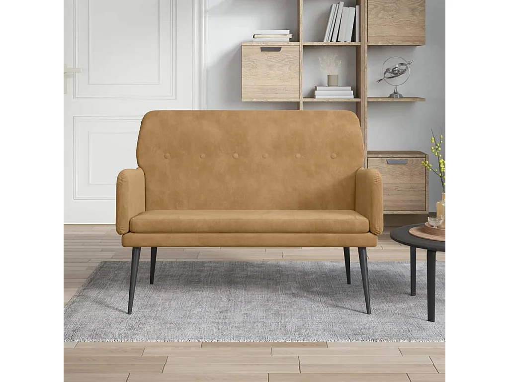 Banc Marron 108x79x79 cm Velours