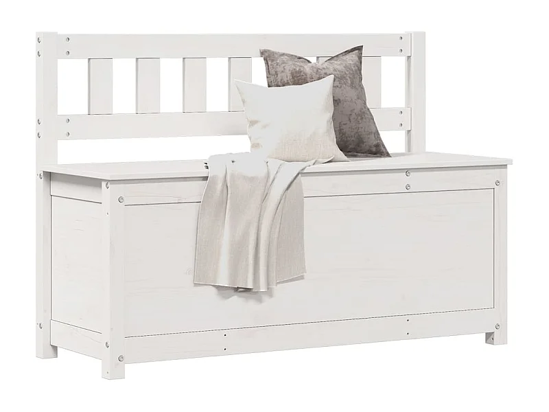 Banc Blanc 110x41x76,5 cm Bois de pin massif