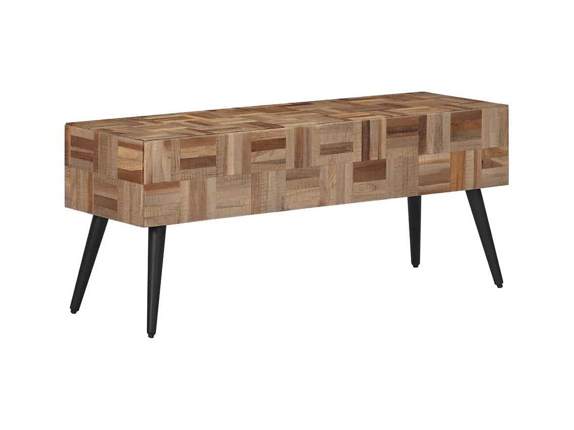 Banc 110x35x45 cm teck massif récupéré