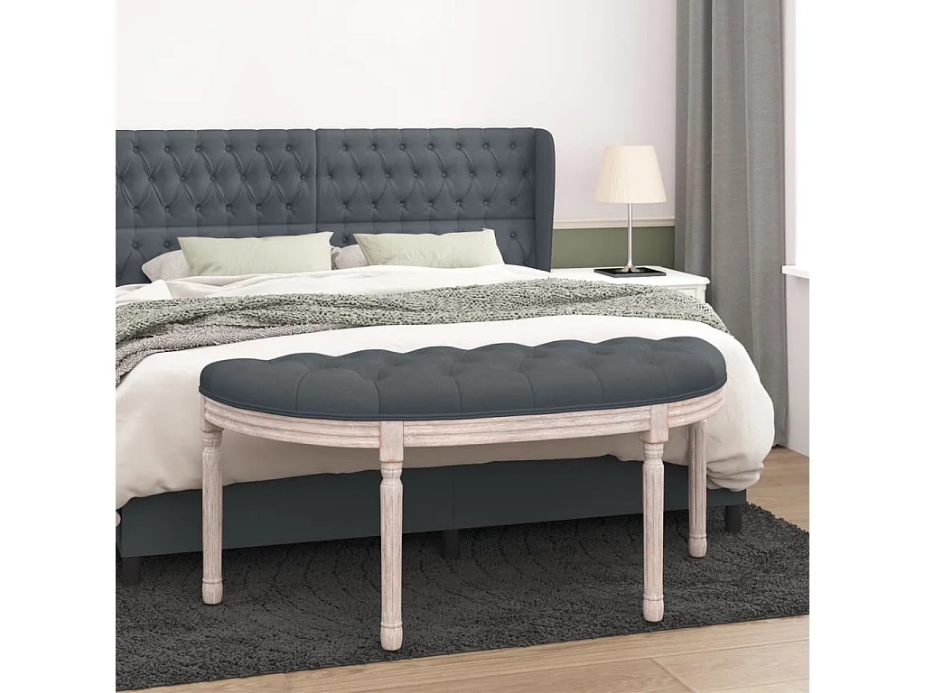 Banco cinza escuro 110,5x45x49 cm veludo