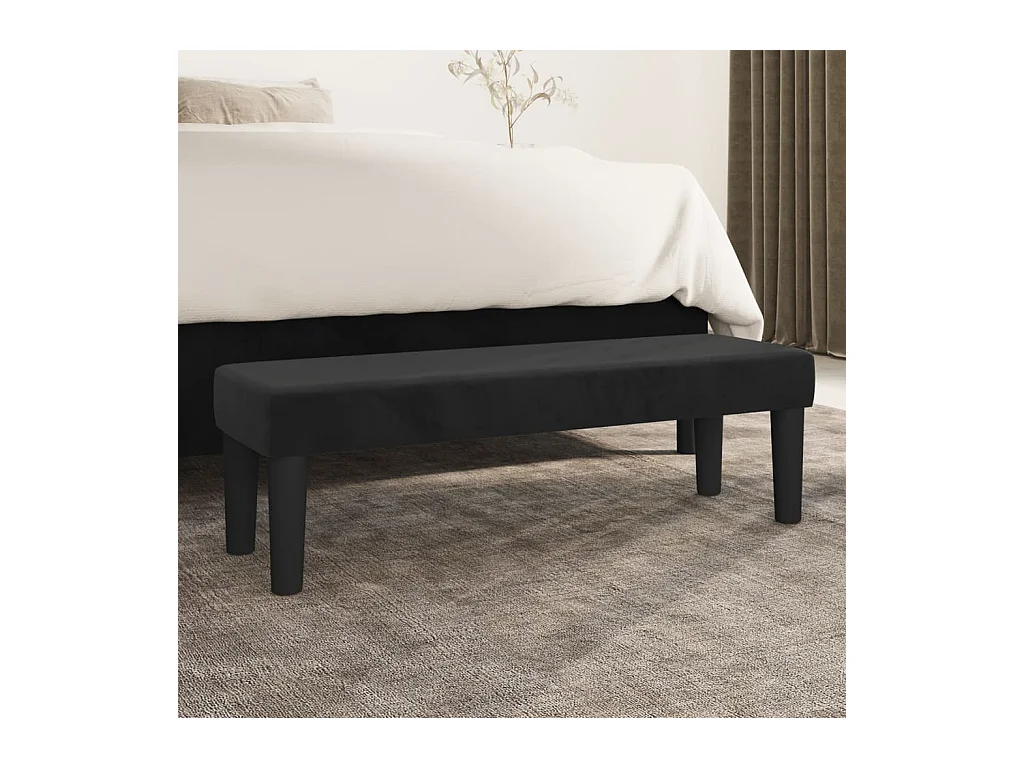 Banc Noir 100x30x30 cm Velours