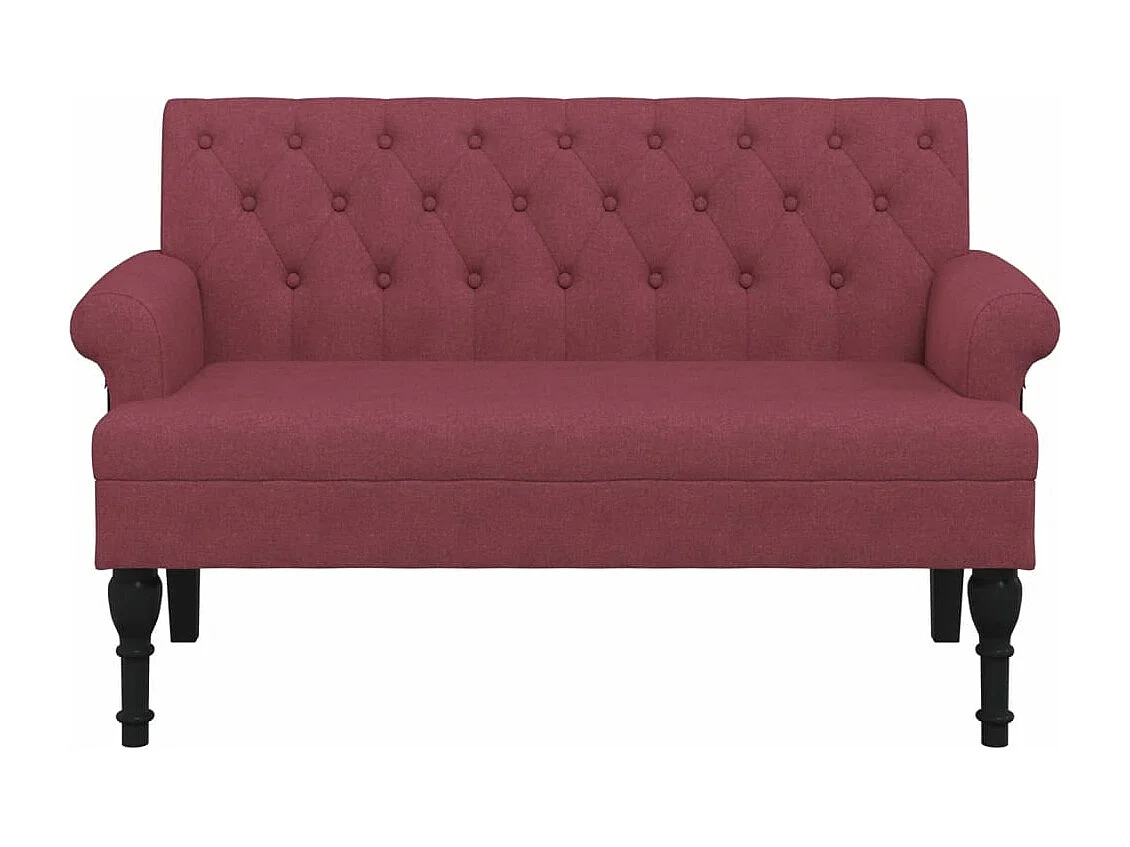 Banc avec dossier rouge bordeaux 120x62x75,5 cm tissu