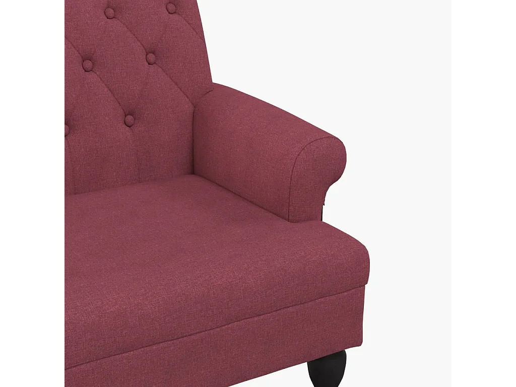 Banc avec dossier rouge bordeaux 120x62x75,5 cm tissu