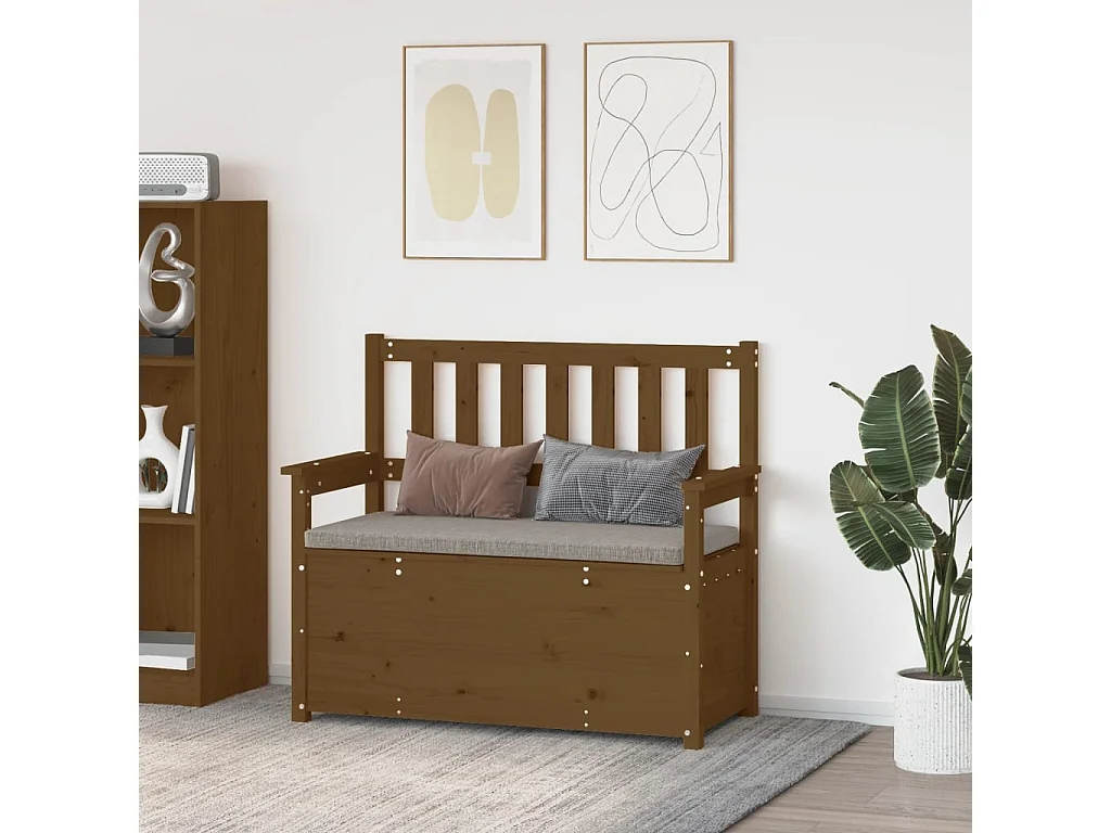 Banc Marron miel 112,5x51,5x96,5 cm Bois de pin massif