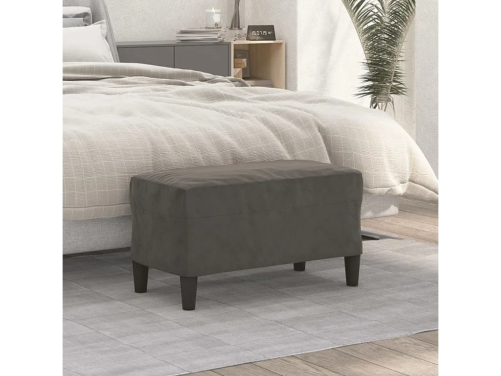 Panca Grigio Scuro 70x35x41 cm Velluto
