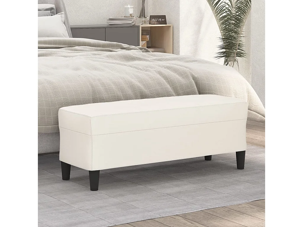 Panca Crema 100x35x41 cm Ecopelle