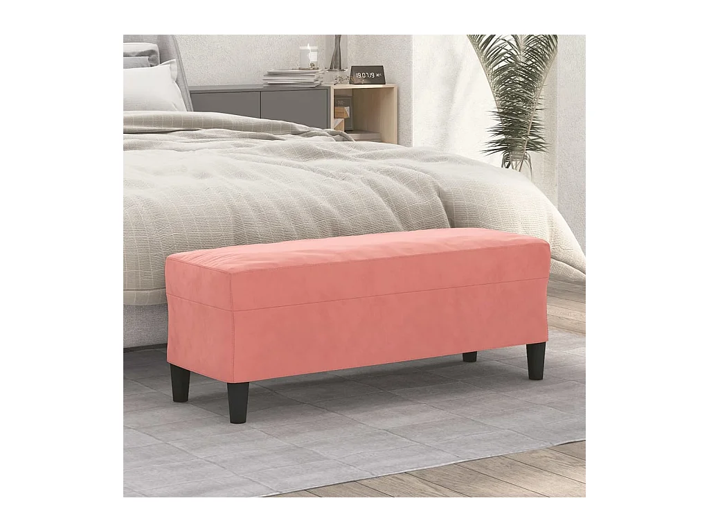Banc Rose 100x35x41 cm Velours