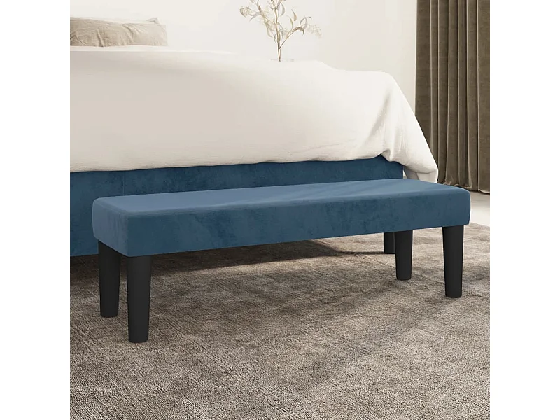 Banc Bleu foncé 100x30x30 cm Velours