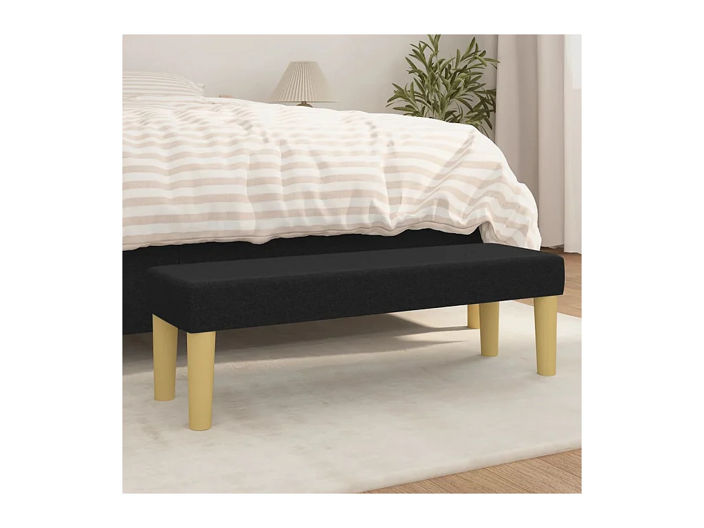 Banc Noir 100x30x30 cm Tissu