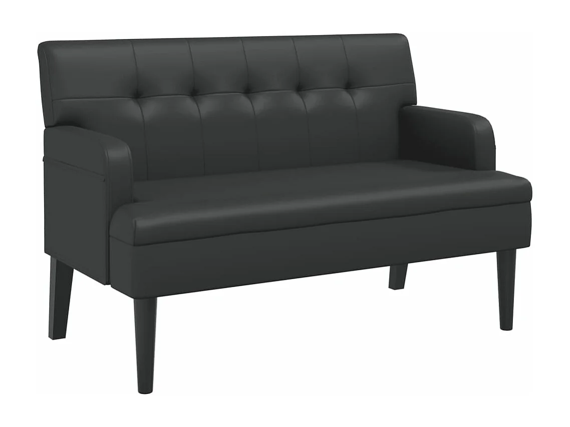 Banc avec dossier noir 112x65,5x75 cm similicuir