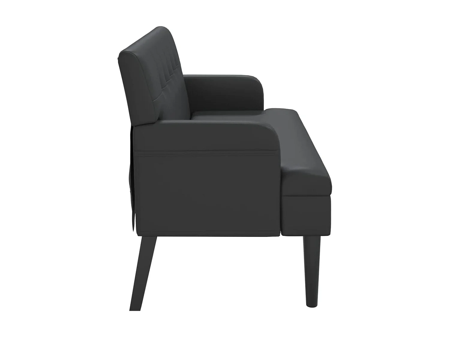 Banc avec dossier noir 112x65,5x75 cm similicuir