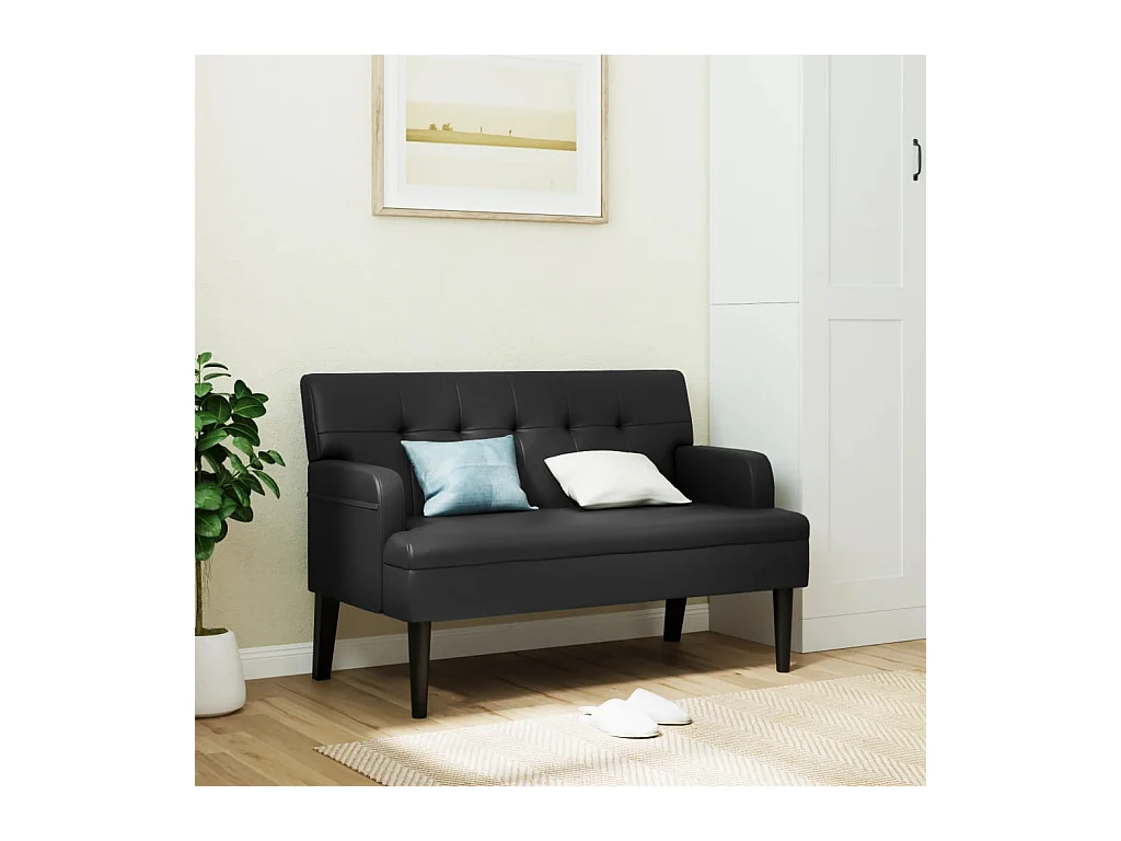 Bank met zwarte rugleuning 112x65,5x75 cm kunstleer