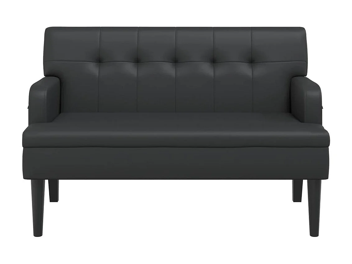 Banc avec dossier noir 112x65,5x75 cm similicuir