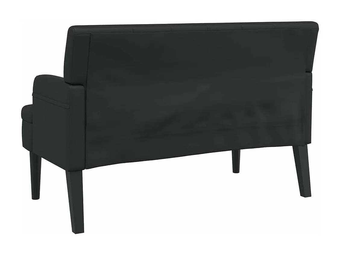 Banc avec dossier noir 112x65,5x75 cm similicuir