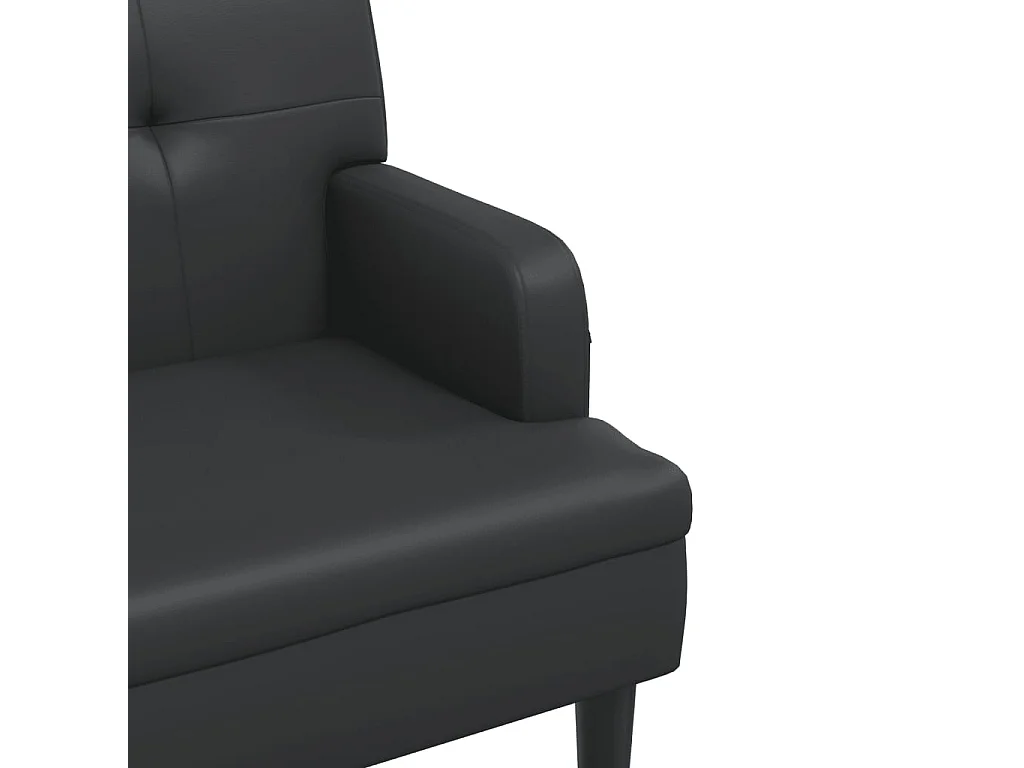 Banc avec dossier noir 112x65,5x75 cm similicuir