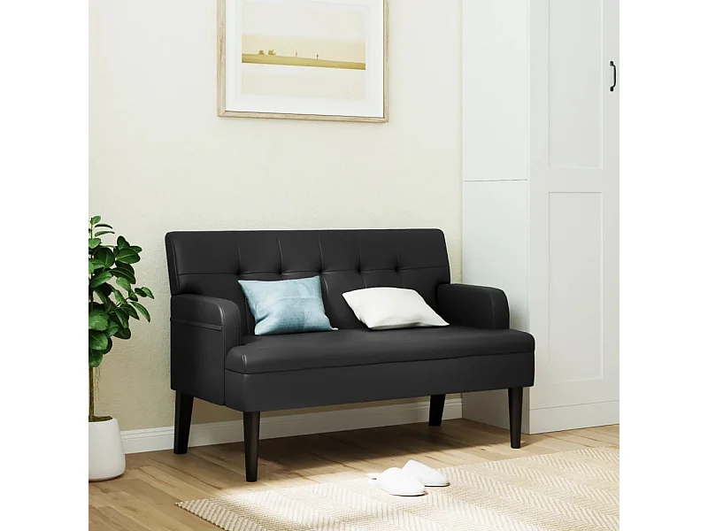 Panca con schienale nero 112x65,5x75 cm ecopelle