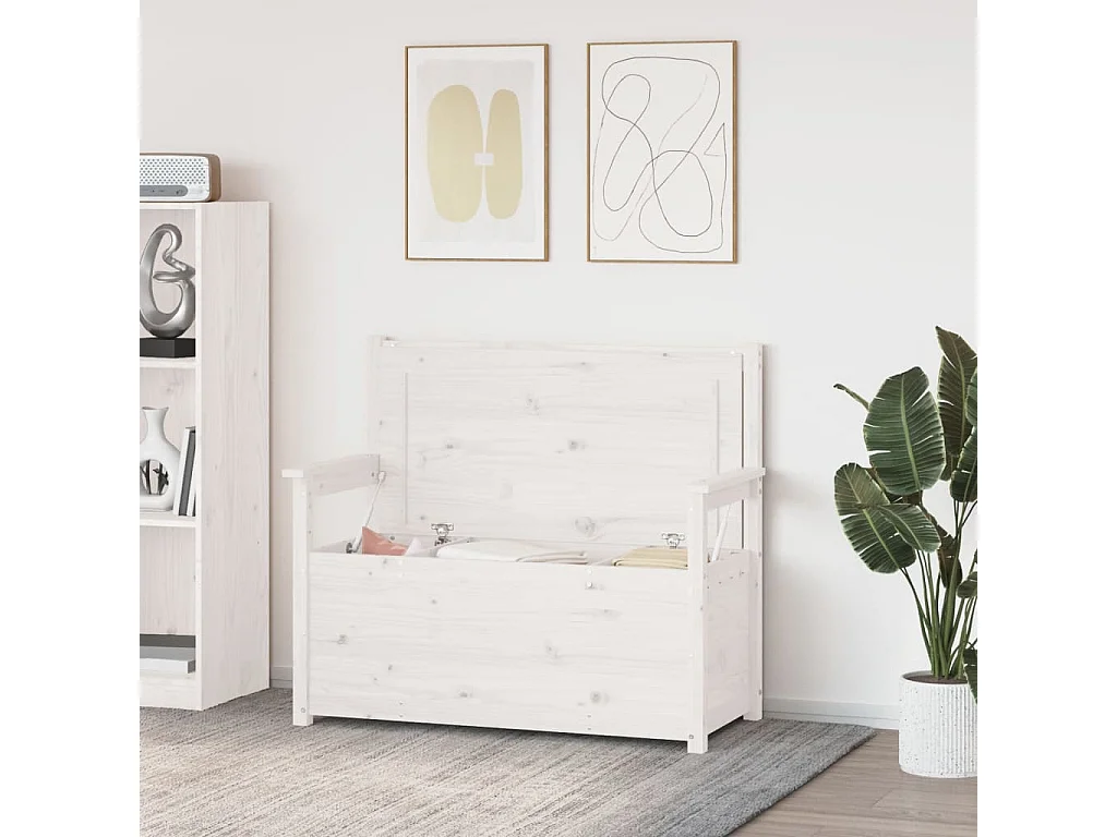 Banco Blanco 112,5x51,5x96,5 cm Madera maciza de pino