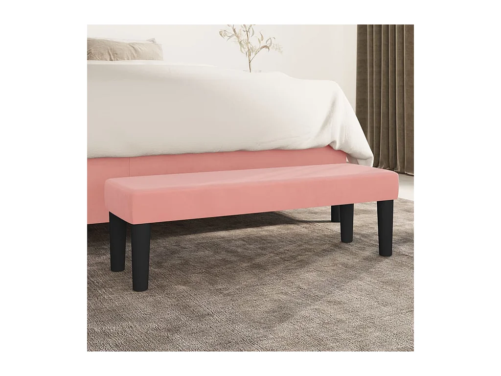 Panca Rosa 100x30x30 cm Velluto