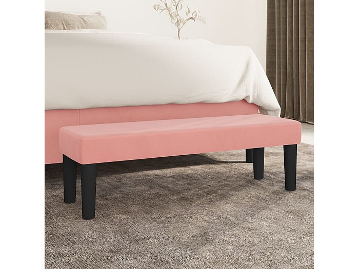 Banco Rosa 100x30x30 cm Veludo