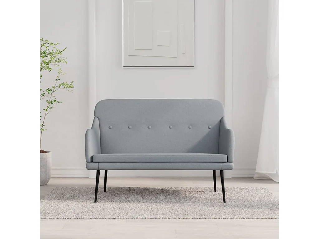 Panca Grigio Chiaro 110x76x80 cm Tessuto