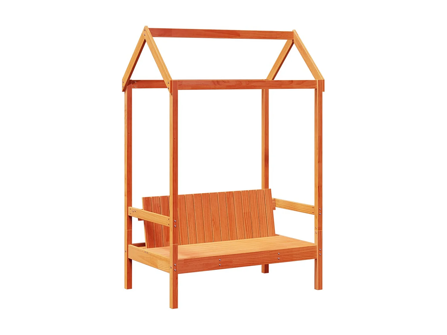 Banc avec toit cire marron 117,5x70x176,5 cm bois de pin massif