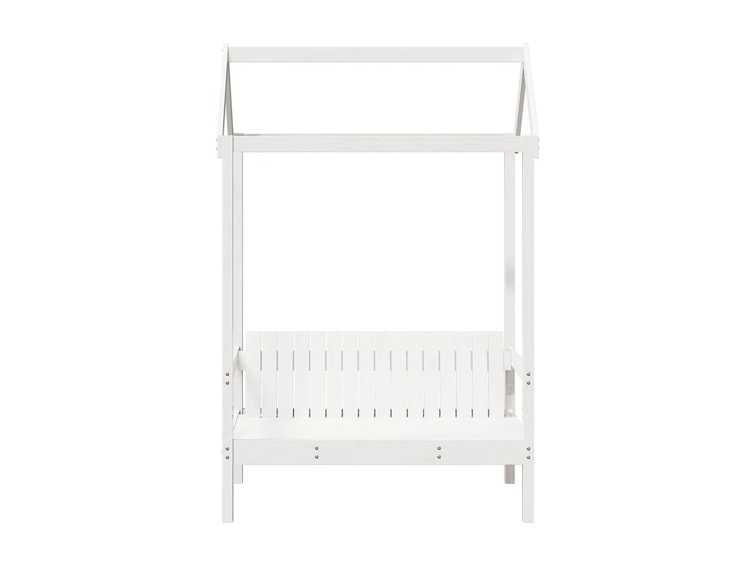 Banc avec toit blanc 117,5x70x176,5 cm bois de pin massif