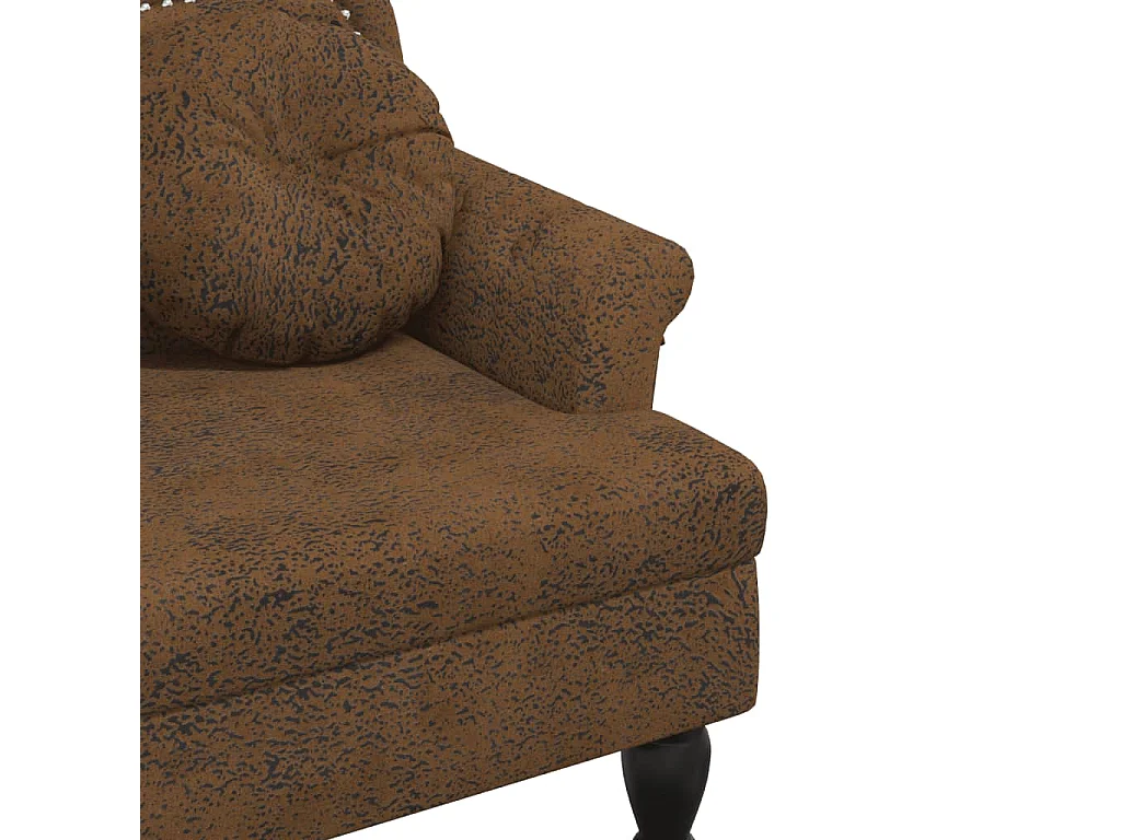 Panca con cuscini marroni 120,5x65x75 cm in similpelle scamosciata