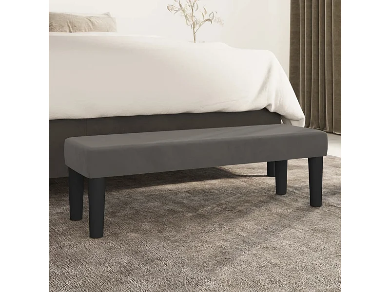 Banc Gris foncé 100x30x30 cm Velours