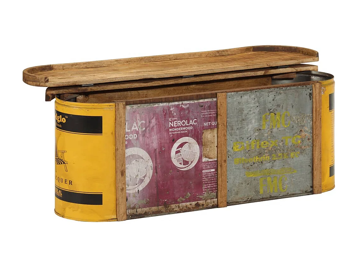 Banc de rangement/buffet 120x30x40 cm bois de récupération