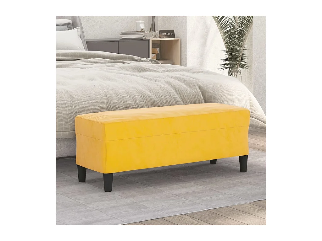 Banc Jaune 100x35x41 cm Velours