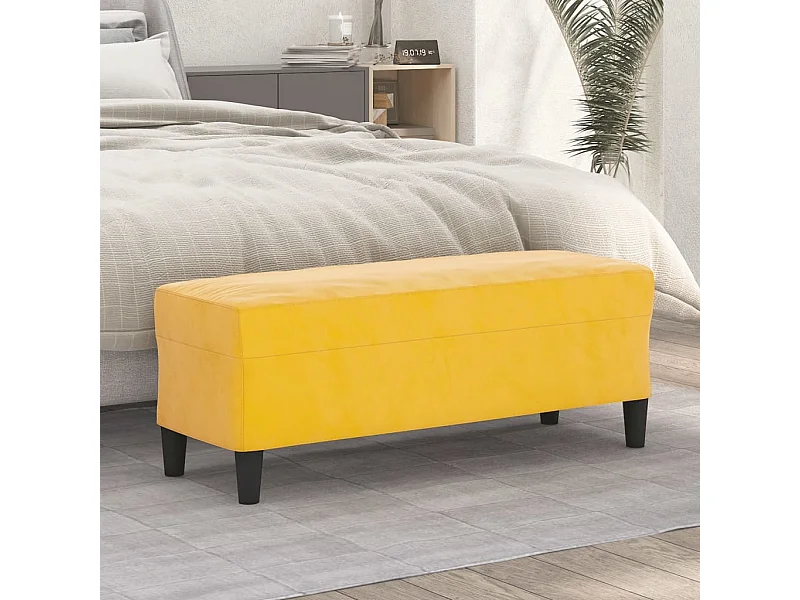 Banc Jaune 100x35x41 cm Velours
