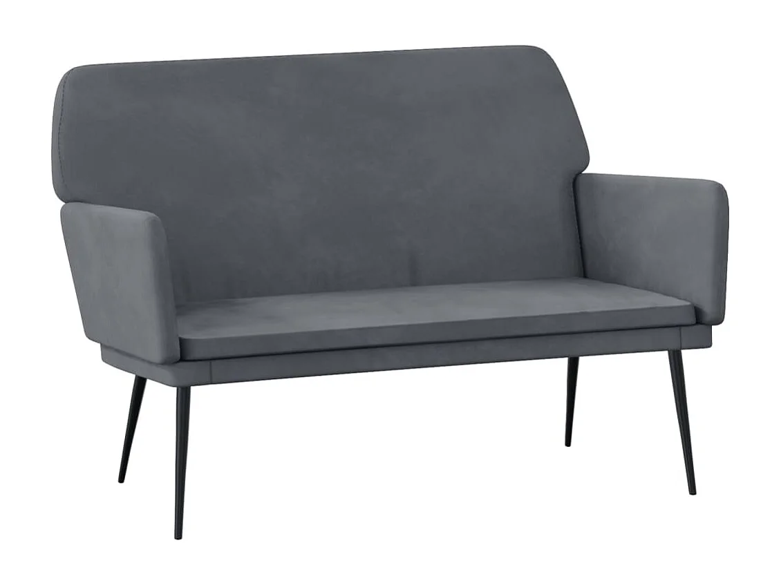 Panca Grigio Scuro 108x79x79 cm Velluto