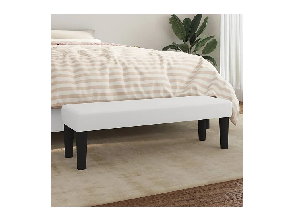 Banc Blanc 100x30x30 cm Similicuir