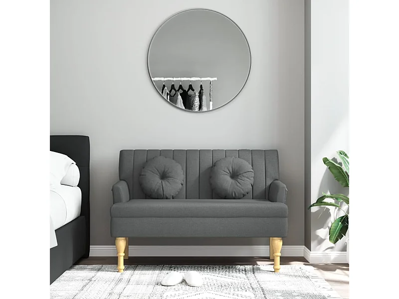 Banco com almofadas cinza escuro tecido 113x64,5x75,5 cm