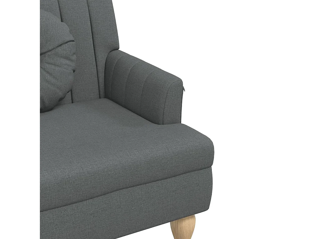 Banc avec coussins gris foncé 113x64,5x75,5 cm tissu