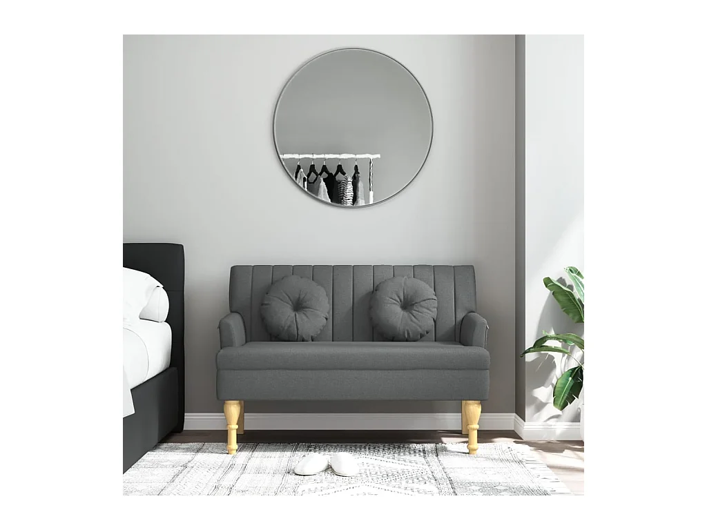 Banc avec coussins gris foncé 113x64,5x75,5 cm tissu
