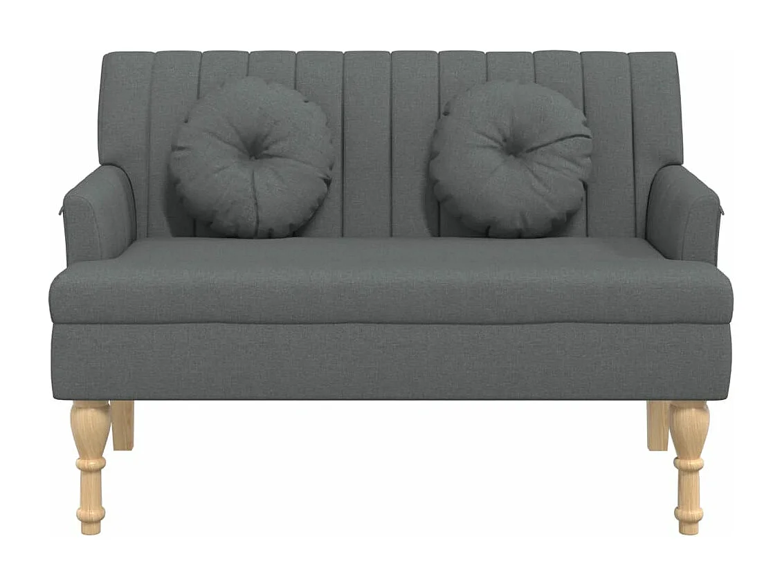 Banc avec coussins gris foncé 113x64,5x75,5 cm tissu
