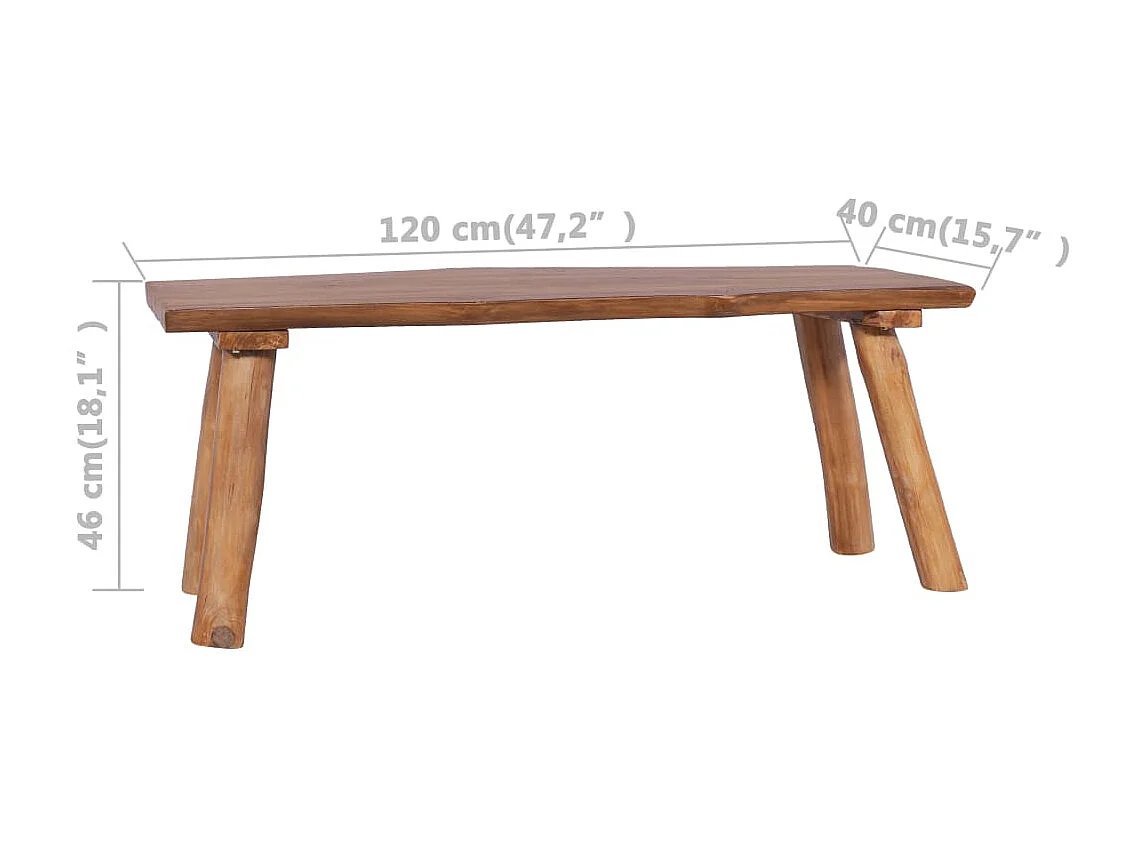 Banco de jardín 120 cm Madera maciza de teca