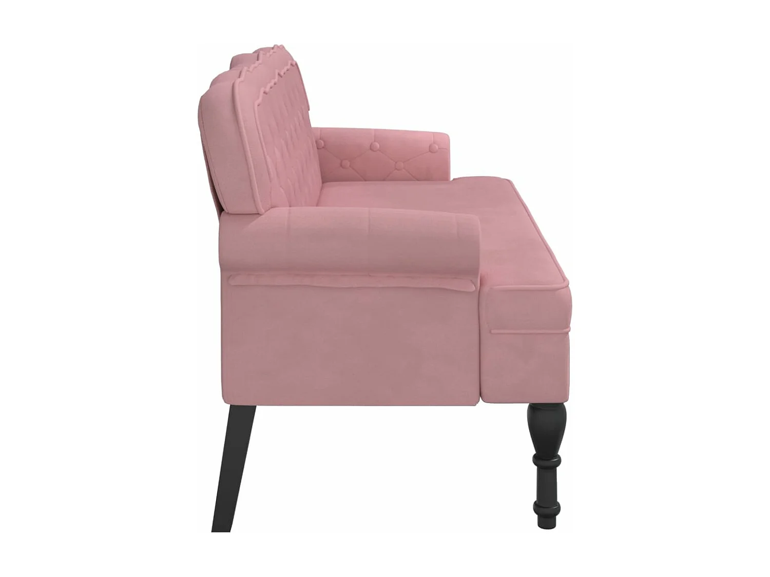 Panca con schienale rosa 119,5x64,5x75 cm velluto