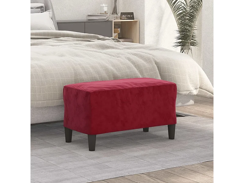 Banc Rouge bordeaux 70x35x41 cm Velours