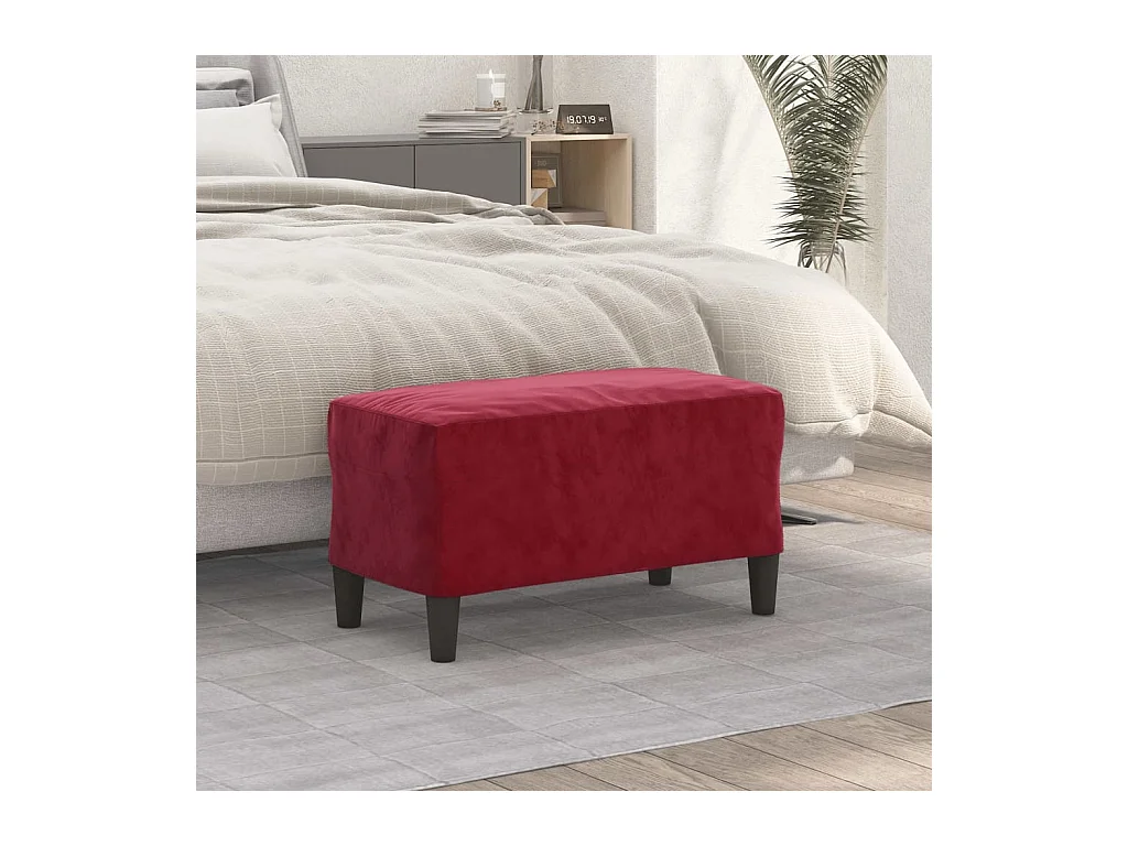 Banc Rouge bordeaux 70x35x41 cm Velours