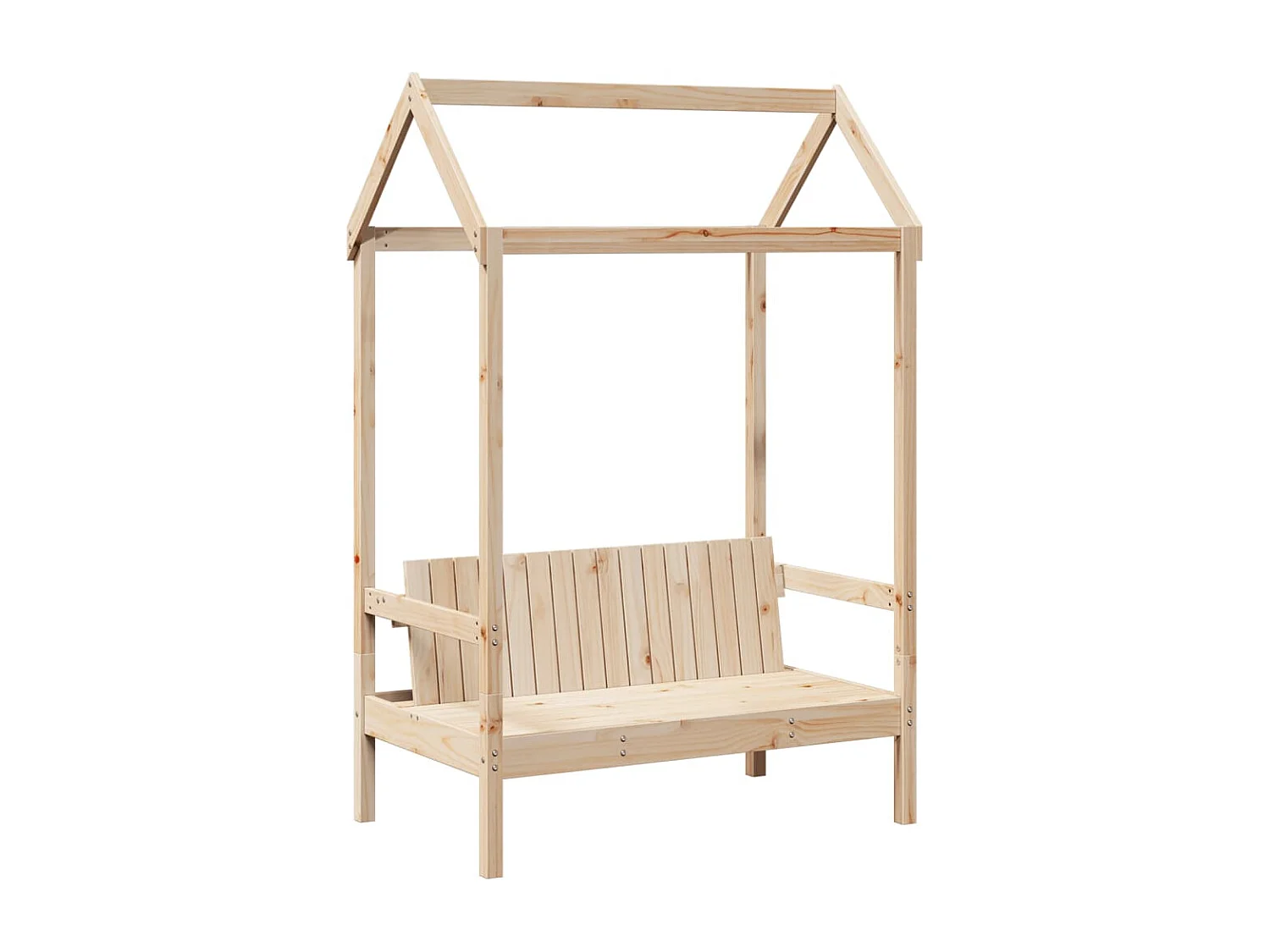 Banc avec toit 117,5x70x176,5 cm bois de pin massif