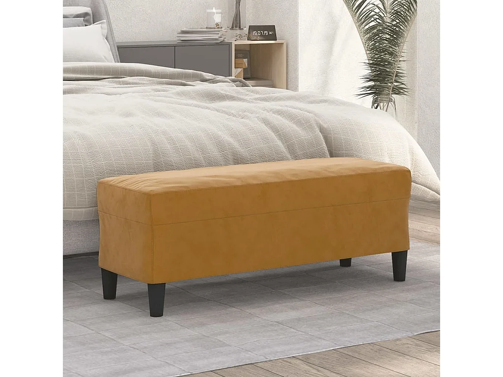 Banco Castanho 100x35x41 cm Veludo