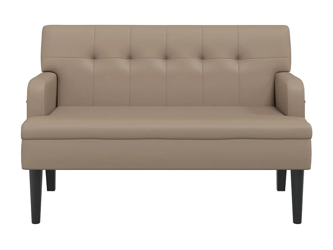 Panca con schienale cappuccino 112x65,5x75 cm ecopelle